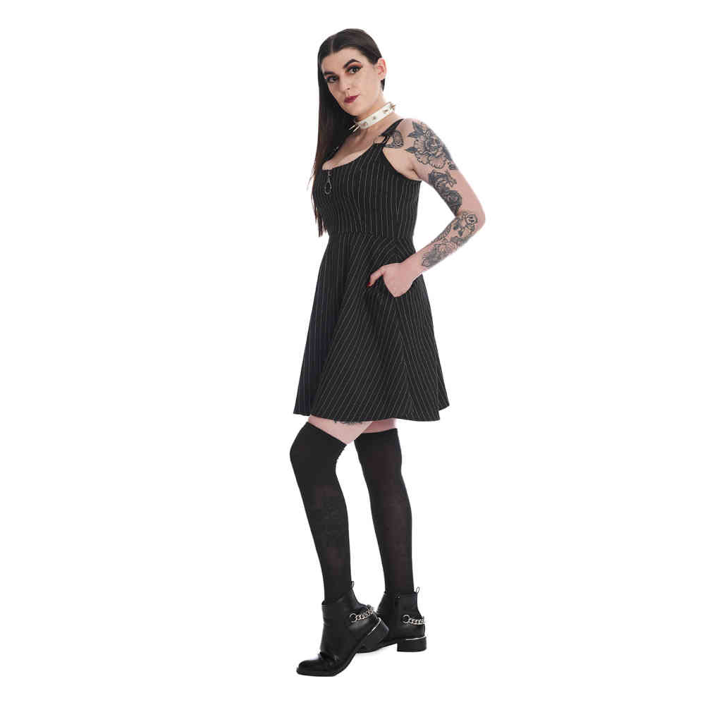 Banned - Bellona Pinstripe Robe courte - Noir